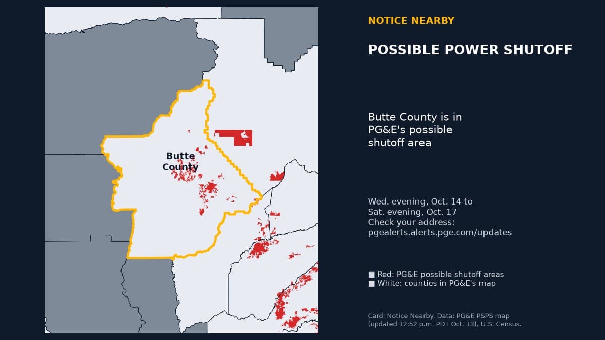Notice Nearby: Butte County PG&E, Pacific Gas and Electric Company