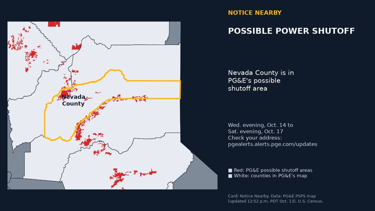 Notice Nearby: Nevada County PG&E, Pacific Gas and Electric Company