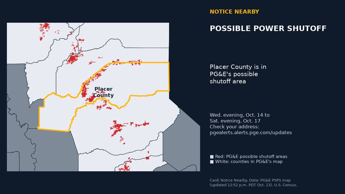 Notice Nearby: Placer County PG&E, Pacific Gas and Electric Company