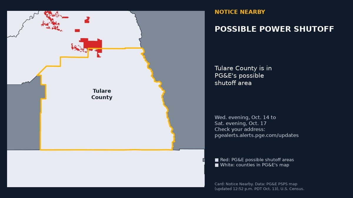 Notice Nearby: Tulare County PG&E, Pacific Gas and Electric Company