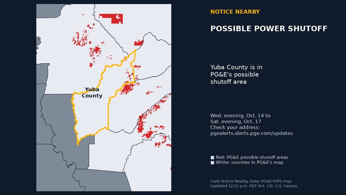 Notice Nearby: Yuba County PG&E, Pacific Gas and Electric Company (PG&E