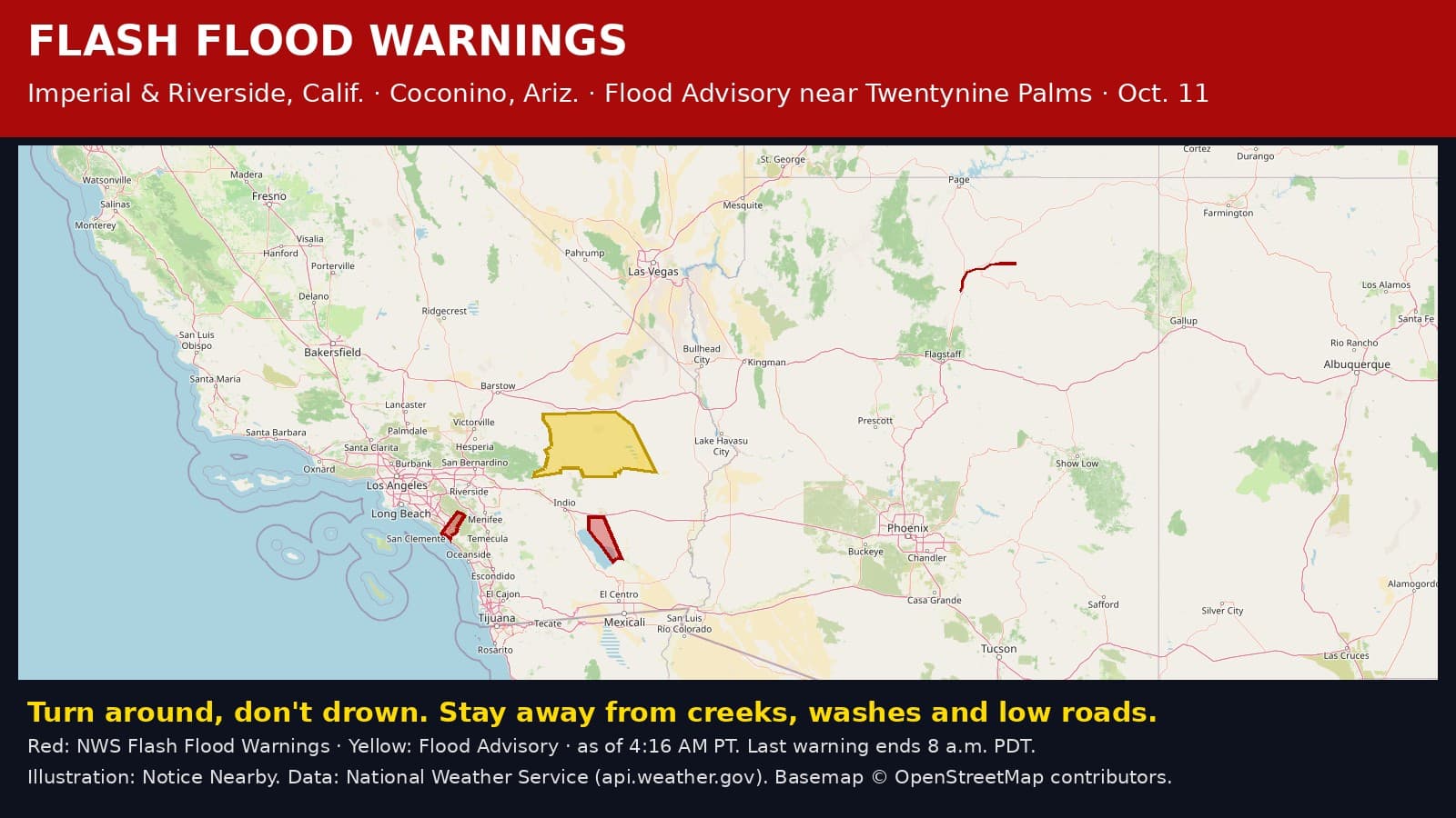 Notice Nearby: Riverside County Flash Flood, National Weather Service