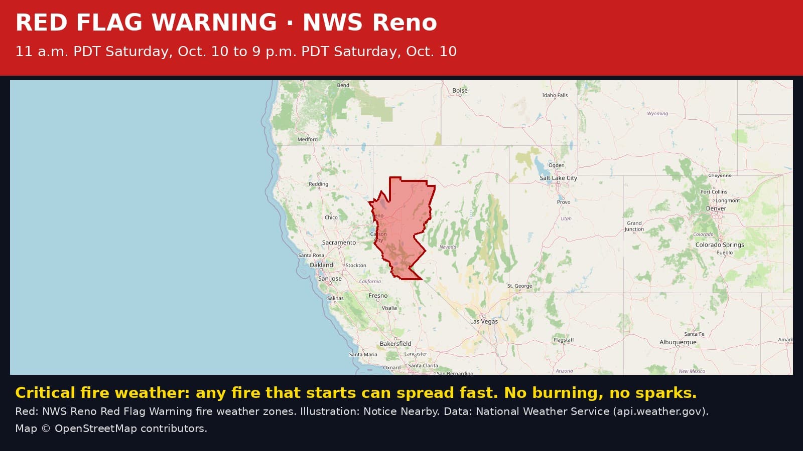 Notice Nearby: Carson City Red Flag Warning, National Weather Service