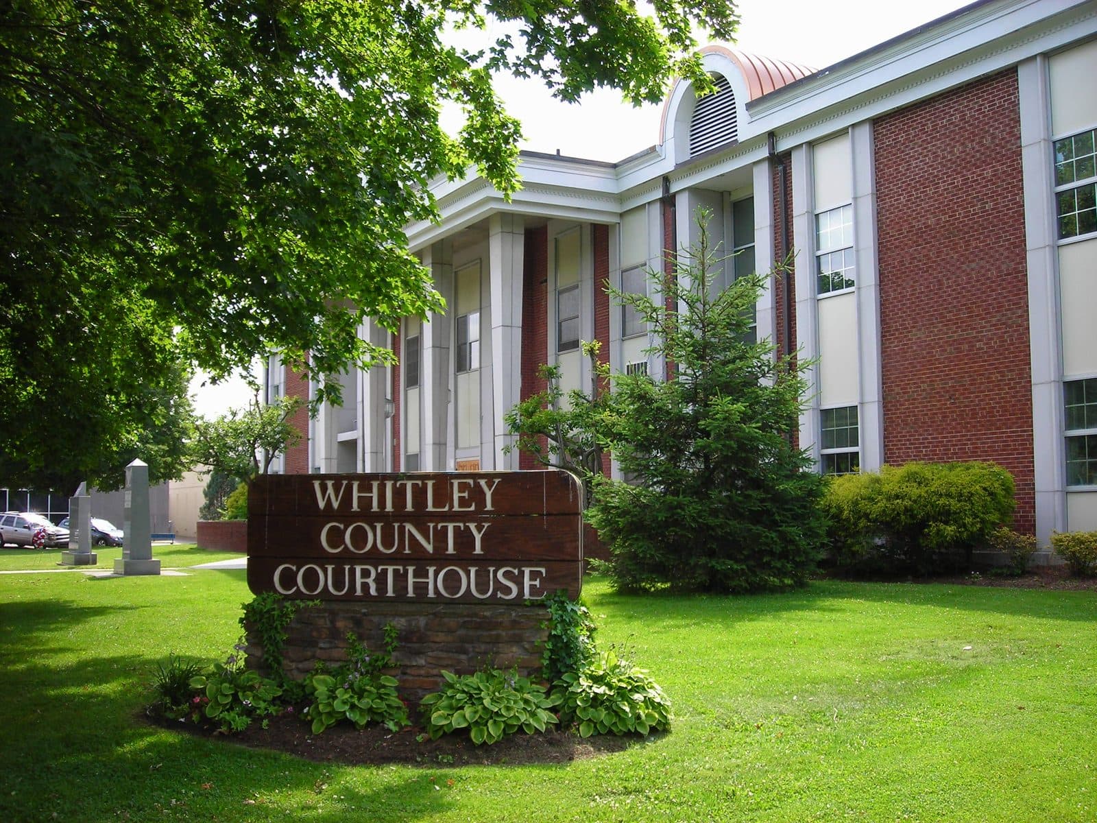 Notice Nearby: Whitley County Library desk, Whitley County library