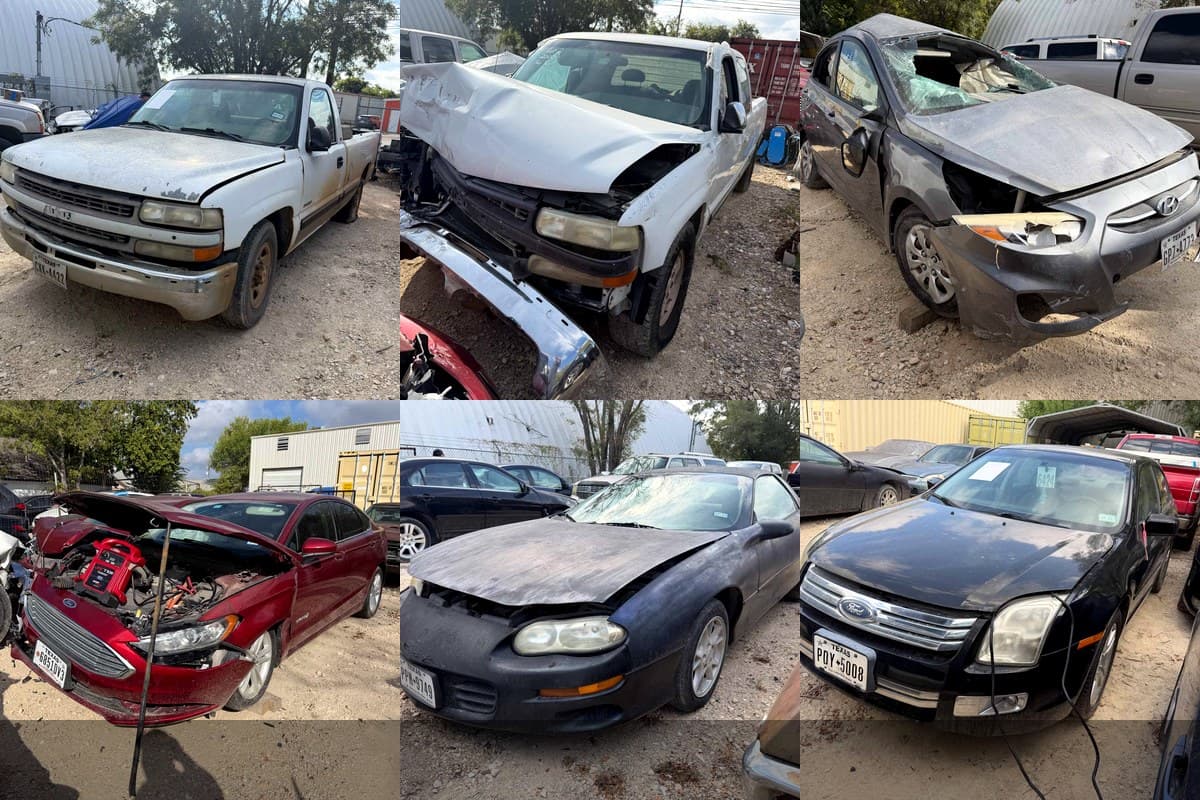 Collage of lots from TIP Tow online vehicle auction — Gaston 31531