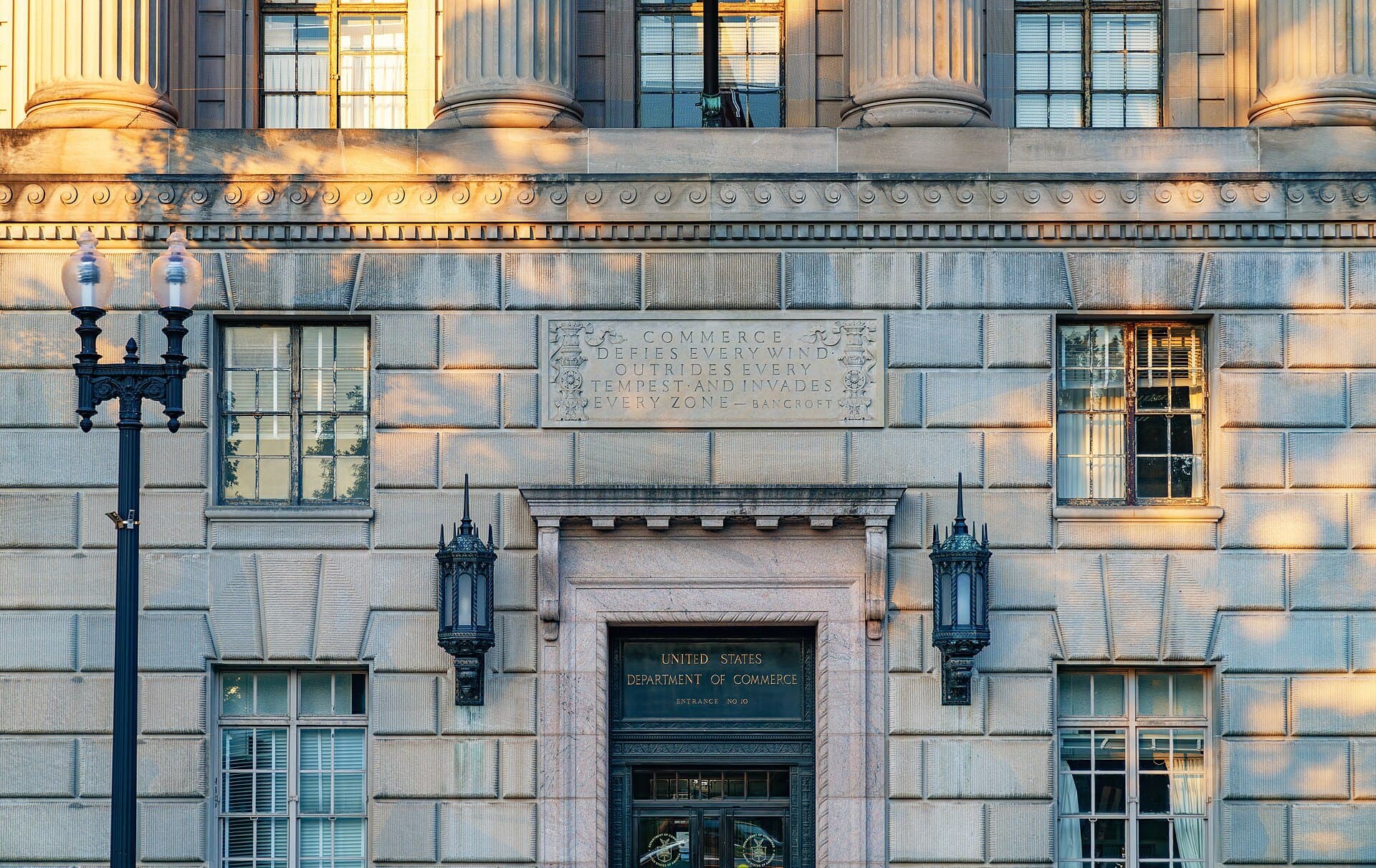 Herbert C. Hoover Building, headquarters of the U.S. Department of Commerce, in Washington, D.C.