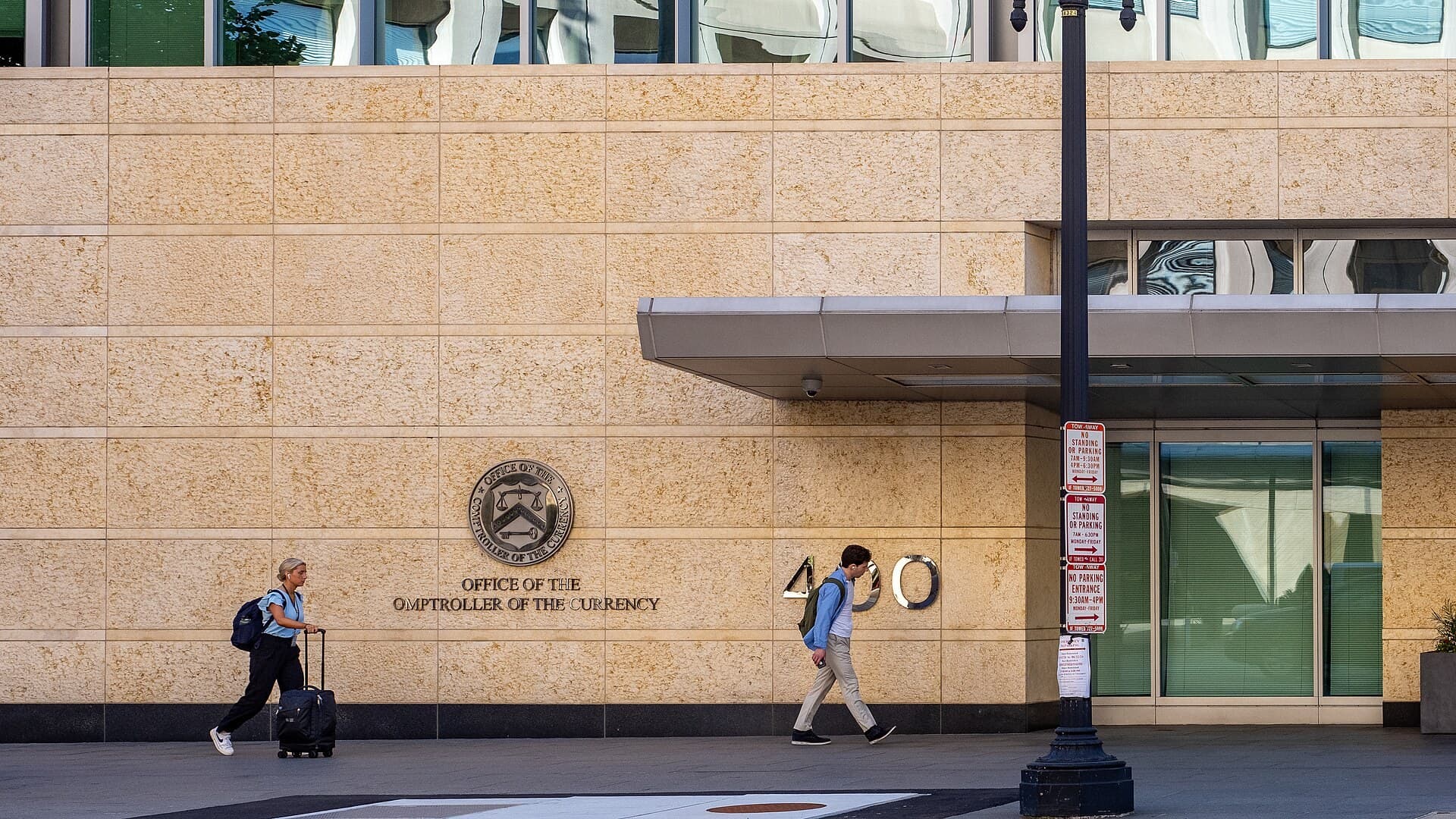Office of the Comptroller of the Currency seal and building