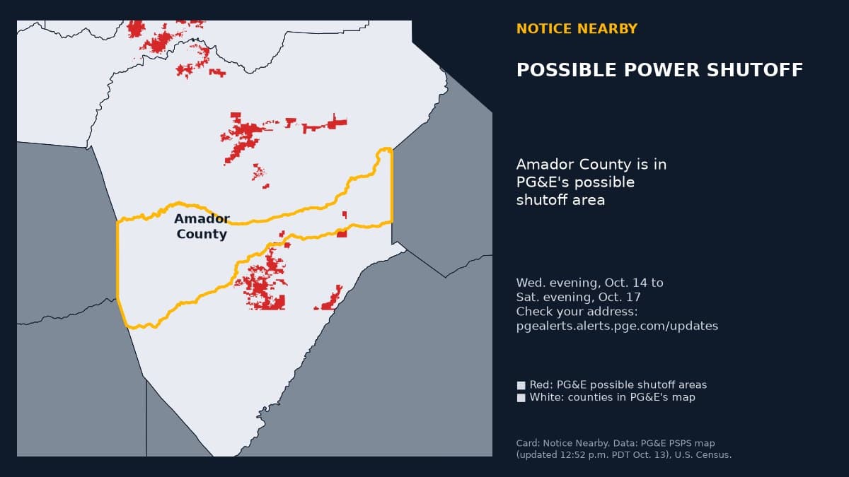 Notice Nearby: Amador County PG&E, Pacific Gas and Electric Company
