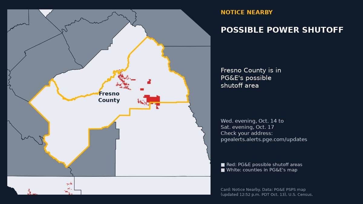 Notice Nearby: Fresno County PG&E, Pacific Gas and Electric Company