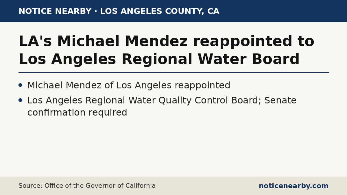 Notice Nearby: Los Angeles County Michael, Office of the Governor