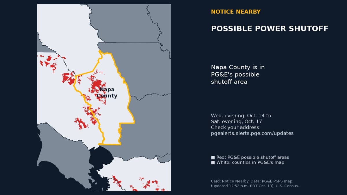 Notice Nearby: Napa County PG&E, Pacific Gas and Electric Company (PG&E