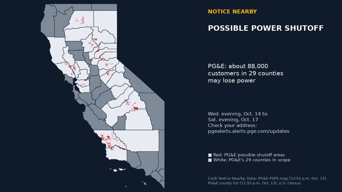 Notice Nearby: San Luis Obispo County PG&E, Pacific Gas and Electric