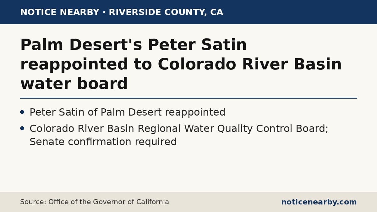 Notice Nearby: Riverside County Peter, Office of the Governor