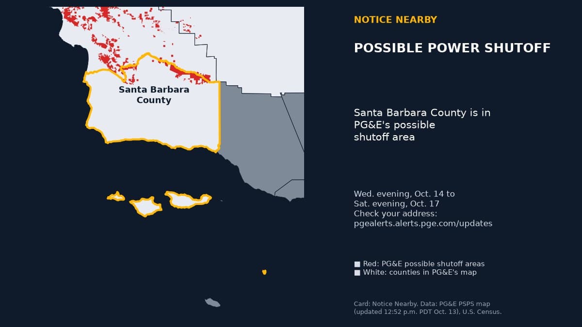 Notice Nearby: Santa Barbara County PG&E, Pacific Gas and Electric