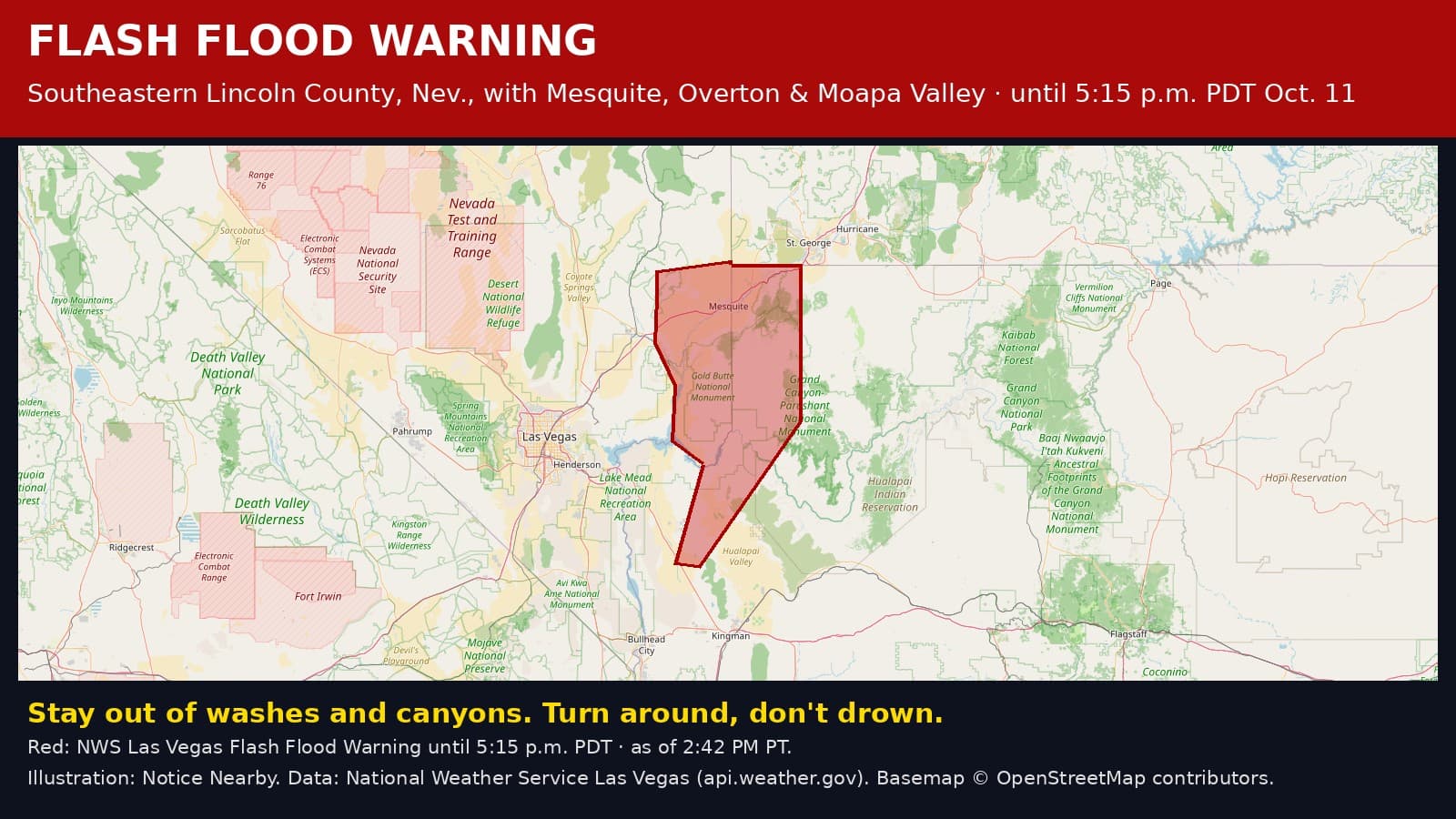 Notice Nearby: Lincoln County Flash Flood, National Weather Service