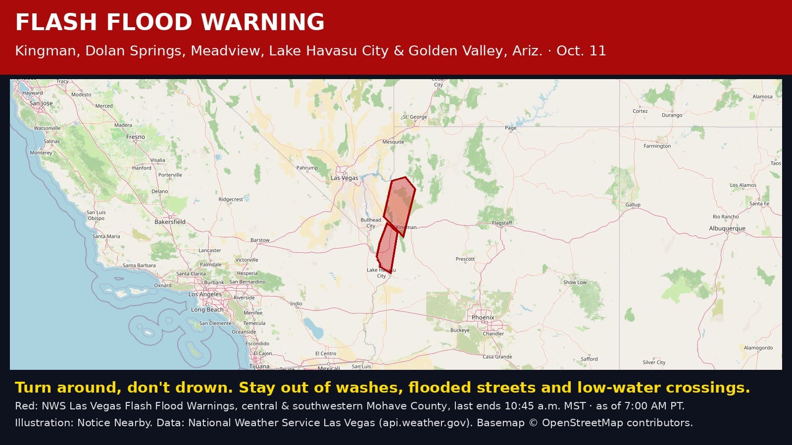 Notice Nearby: Mohave County Flash Flood, National Weather Service