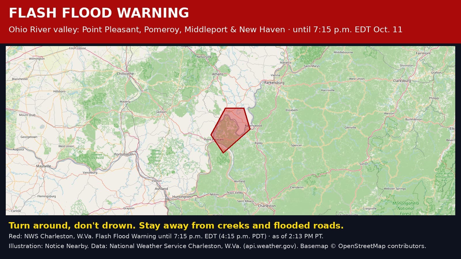 Notice Nearby: Meigs County Flash Flood, National Weather Service