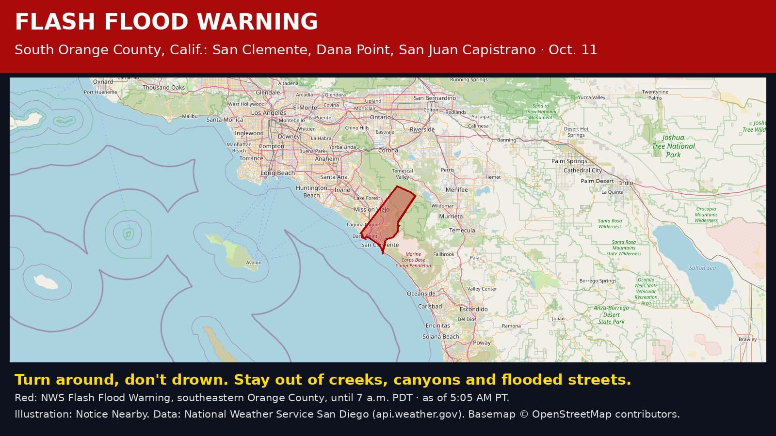 Notice Nearby: Orange County Ended, National Weather Service