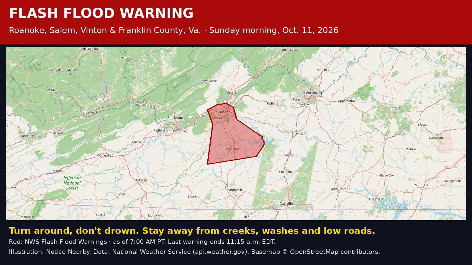 Notice Nearby: Roanoke City Ended, National Weather Service