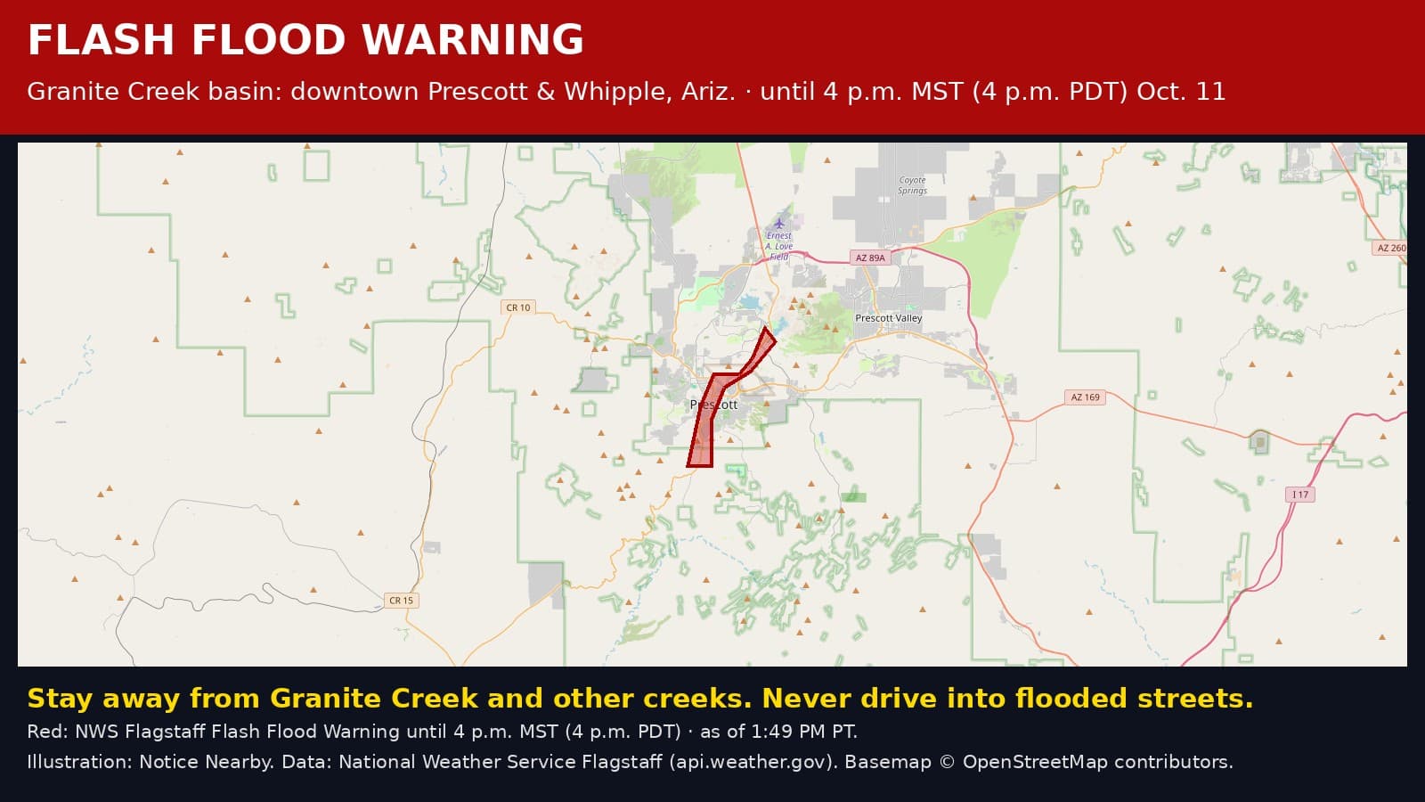 Notice Nearby: Yavapai County Flash Flood, National Weather Service