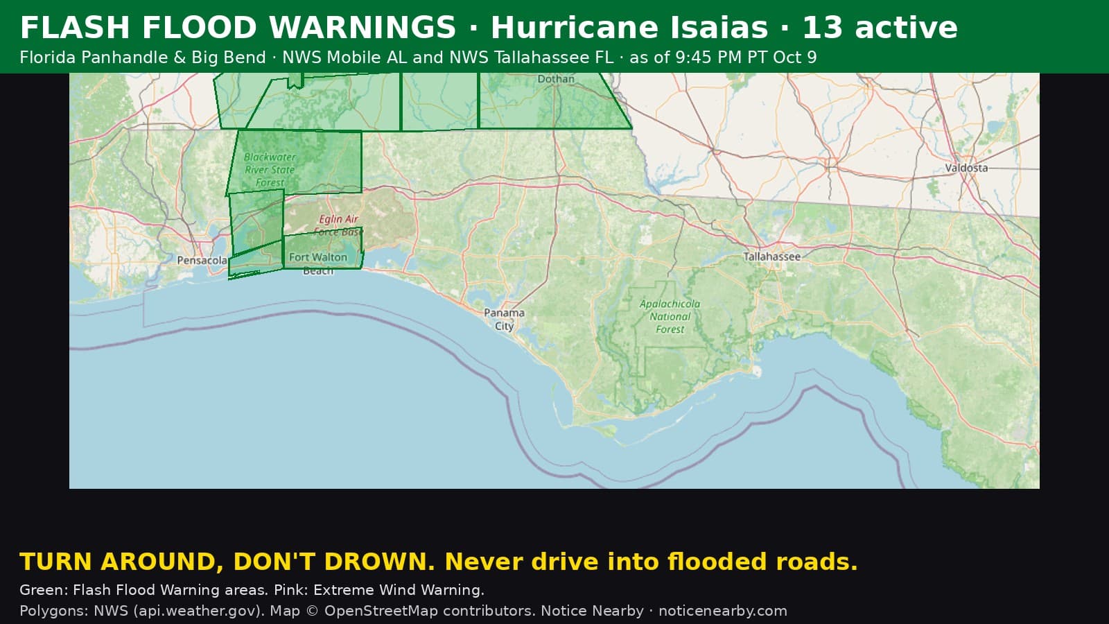 Notice Nearby: Santa Rosa County Flash Flood, National Weather Service