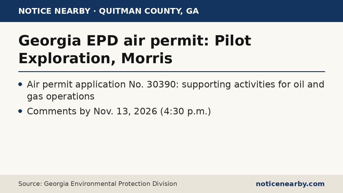 Notice Nearby: Quitman County Georgia, Georgia Environmental Protection