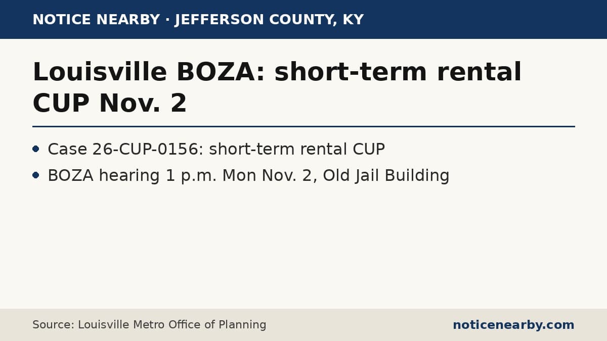 Notice Nearby: Jefferson County Louisville, Louisville Metro Office
