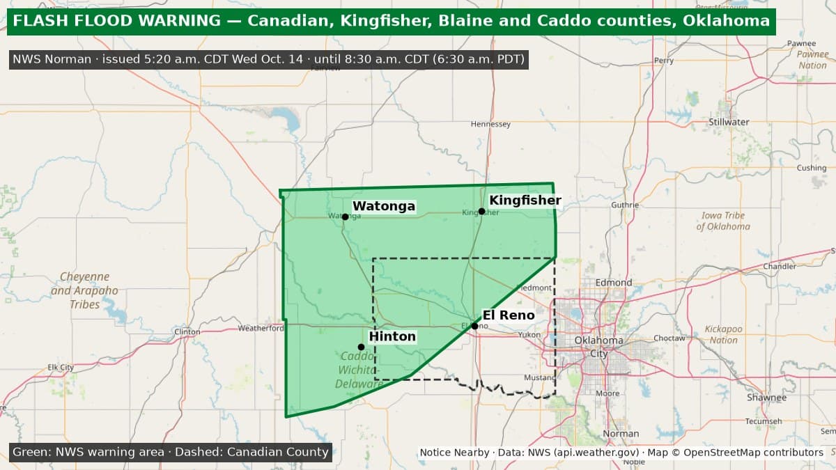 Notice Nearby: Canadian County Ended, National Weather Service