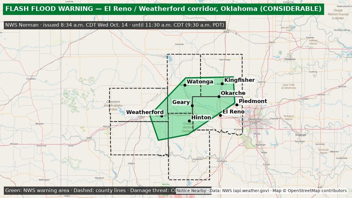 Notice Nearby: Canadian County Ended, National Weather Service