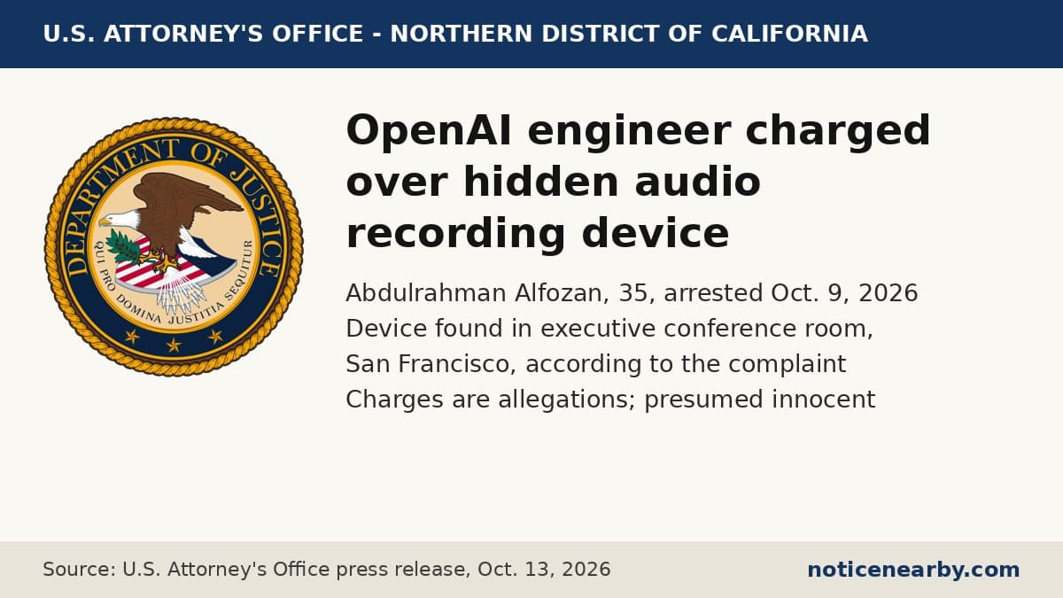 Notice Nearby: San Francisco County San, U.S. Attorney's Office