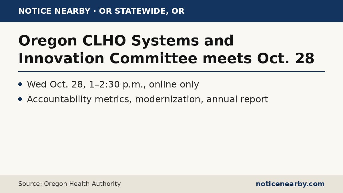 Notice Nearby: County Oregon local health, Oregon Health Authority