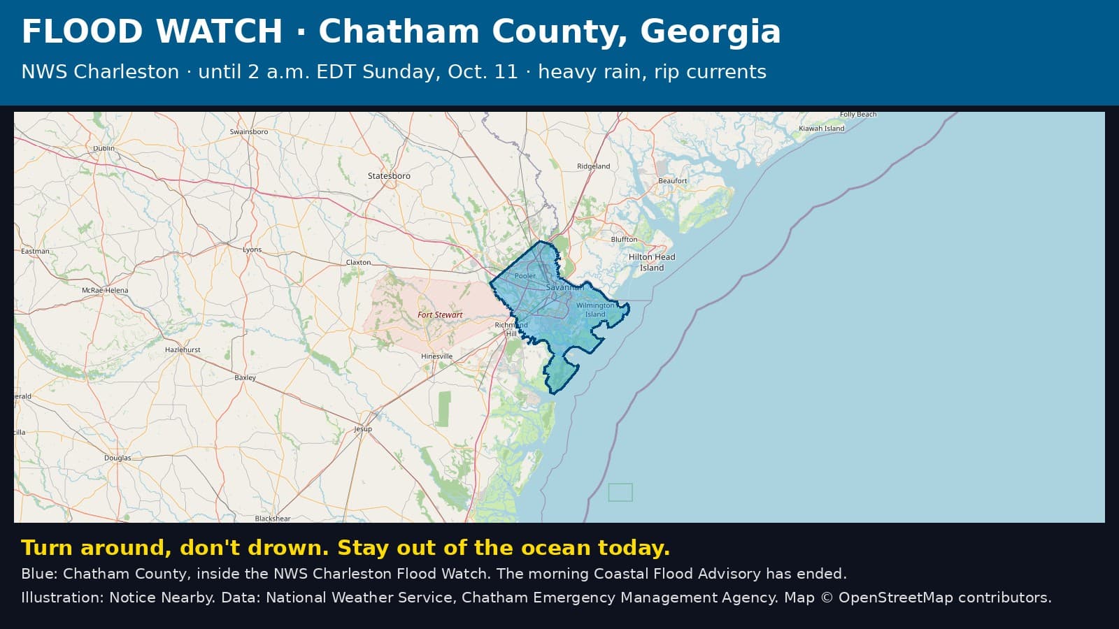 Notice Nearby: Chatham County Flood Watch, National Weather Service
