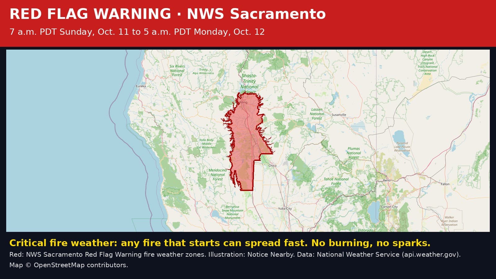 Notice Nearby: Glenn County Red Flag Warning, National Weather Service
