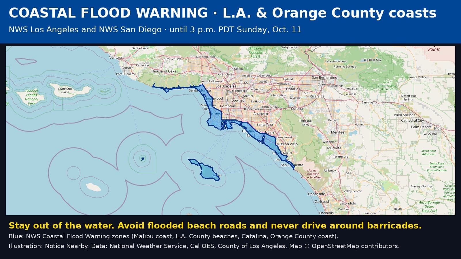 Notice Nearby: Orange County Coastal Flood, National Weather Service