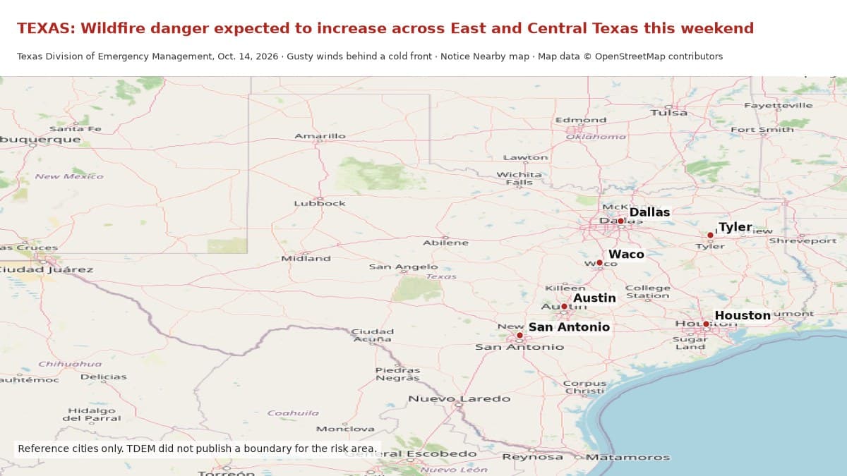 Notice Nearby: County Texas, Texas Division of Emergency Management