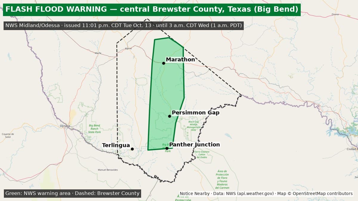 Notice Nearby: Brewster County Ended, National Weather Service