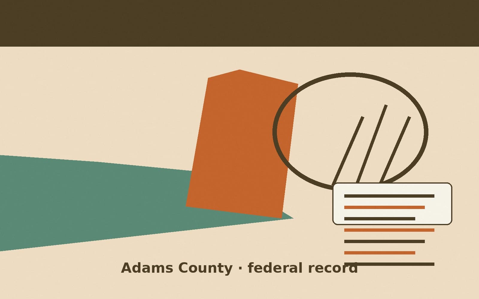 Public notice. Adams County, Pennsylvania, has a federal award on the public books. On September 25, 2026, the Department of the Interior recorded a definitive contract of $174,803
