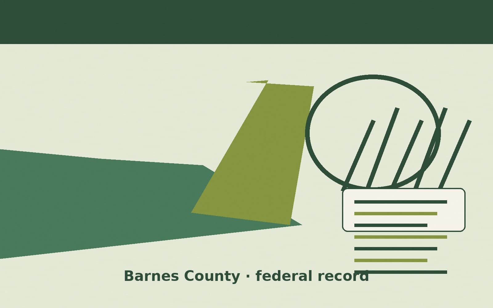 Public notice. Barnes County, North Dakota, has a federal award on the public books. On September 15, 2026, the Department of Agriculture recorded a definitive contract of $570,861