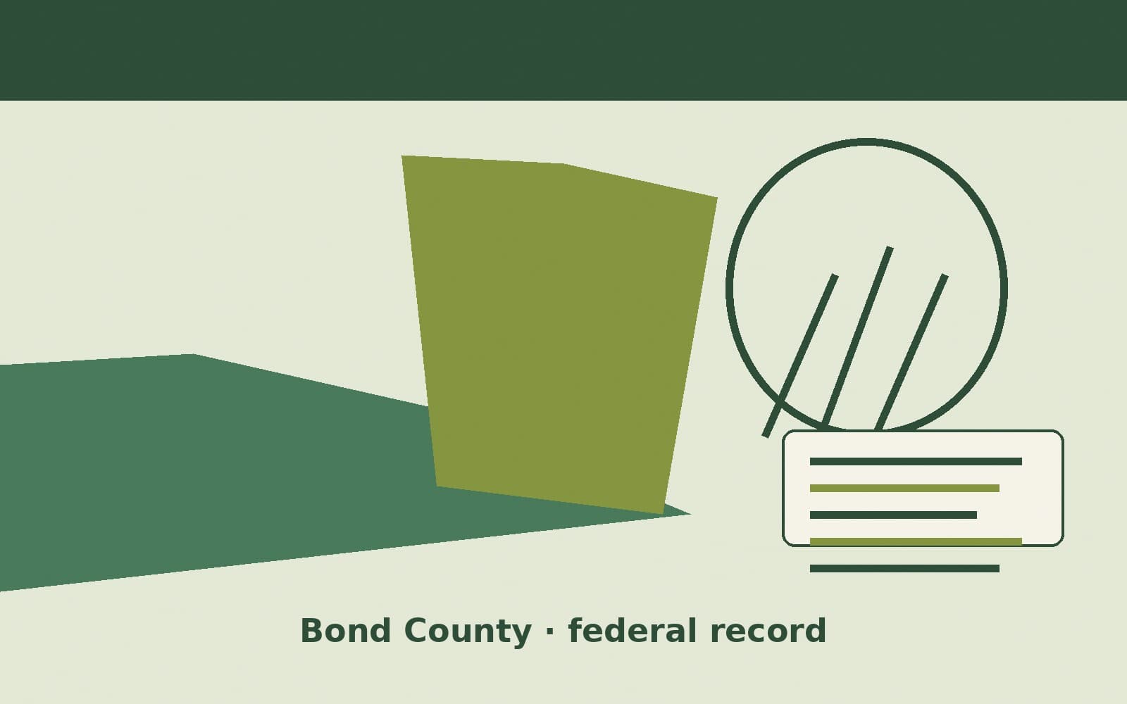Public notice. Bond County, Illinois, has a federal award on the public books. On September 14, 2026, the Department of Justice recorded a blanket-purchase call of $25.78. The offi