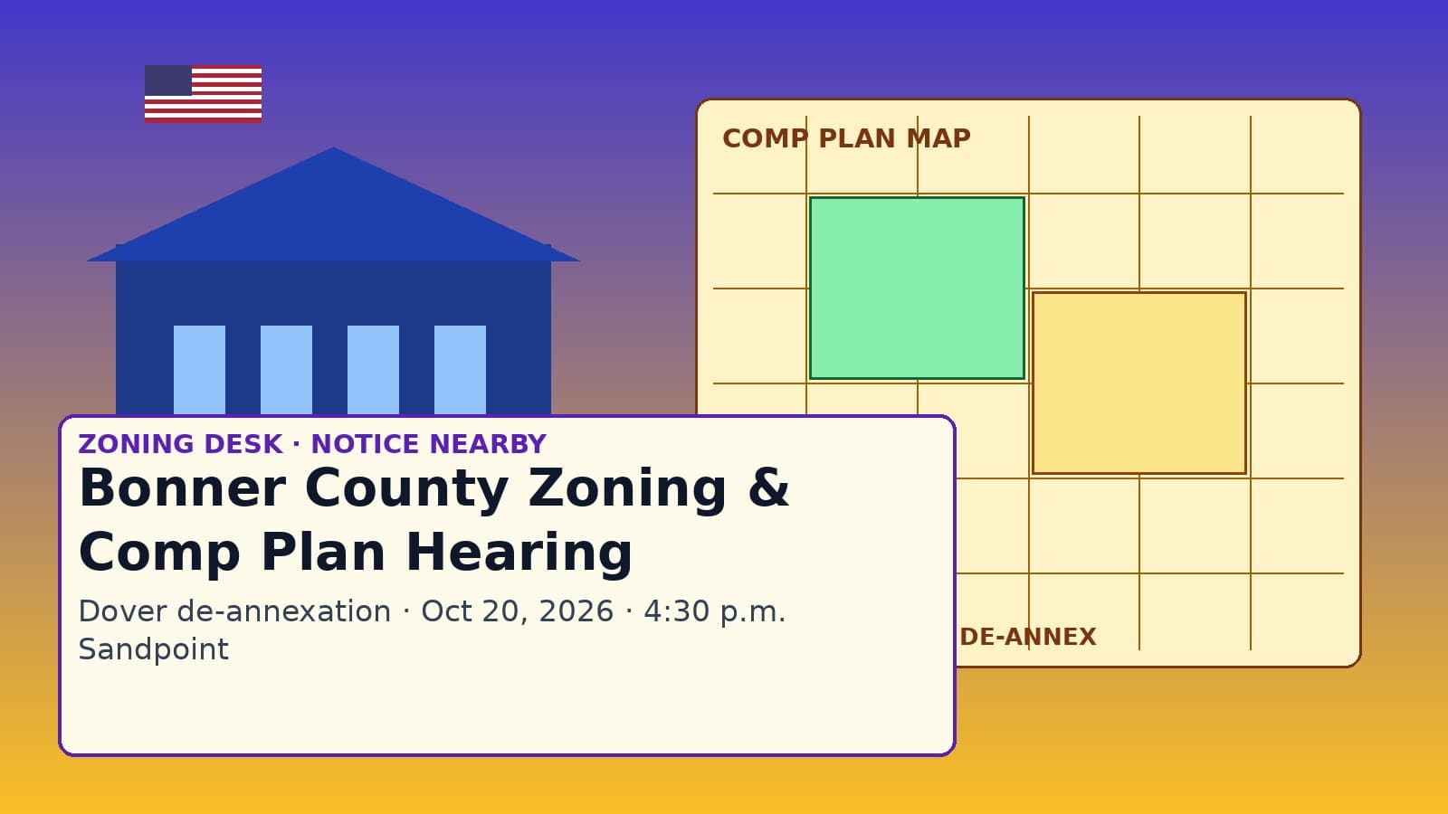 Bonner County comprehensive plan zoning parcel map mural for Dover Oct 20 hearing
