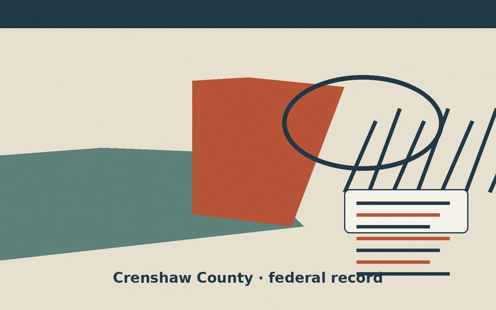 Public notice. Crenshaw County, Alabama, has a federal award on the public books. On August 18, 2026, the Department of Housing and Urban Development recorded a formula grant of $2
