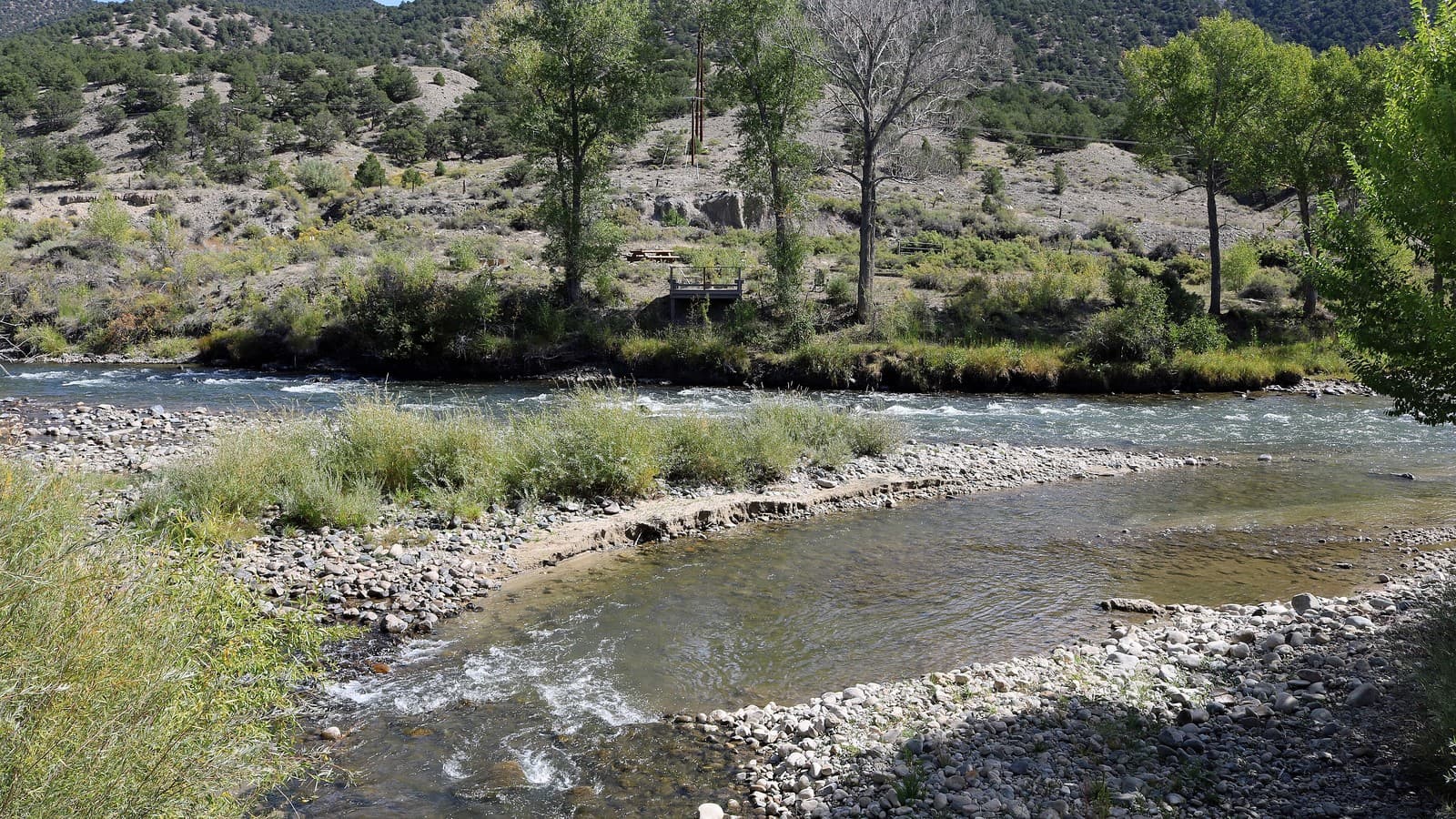 The South Arkansas River meets the Arkansas River just south of Salida, Colorado (file photo, illustrative; not the Salida Hydro plant sites).