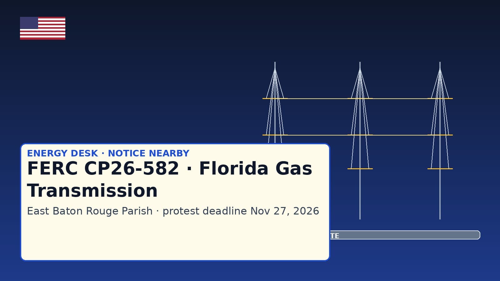 FERC transmission and mainline relocate mural for Florida Gas Transmission CP26-582
