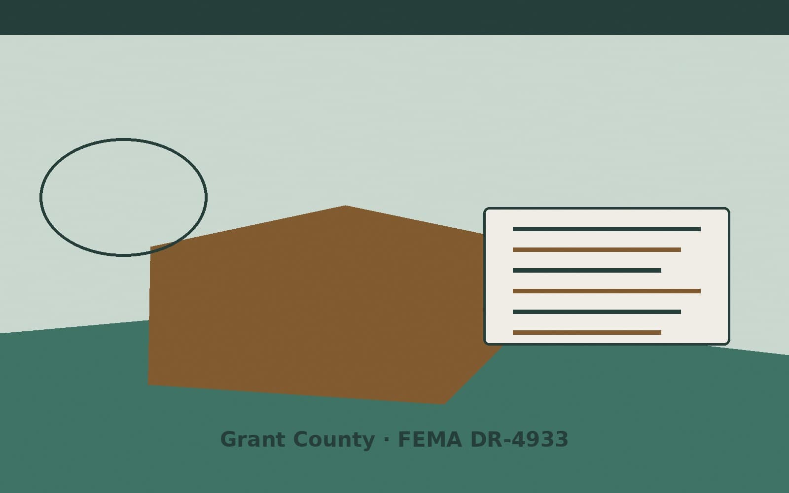 Public notice for Grant County. On August 25, 2026, FEMA recorded a major disaster declaration DR-4933-IN that lists Grant County as a designated area. FEMA titled the action "Seve