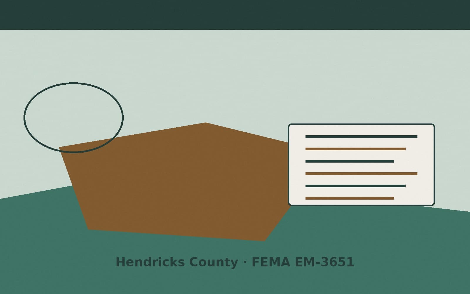 Public notice for Hendricks County. On August 15, 2026, FEMA recorded a emergency declaration EM-3651-IN that lists Hendricks County as a designated area. FEMA titled the action "S