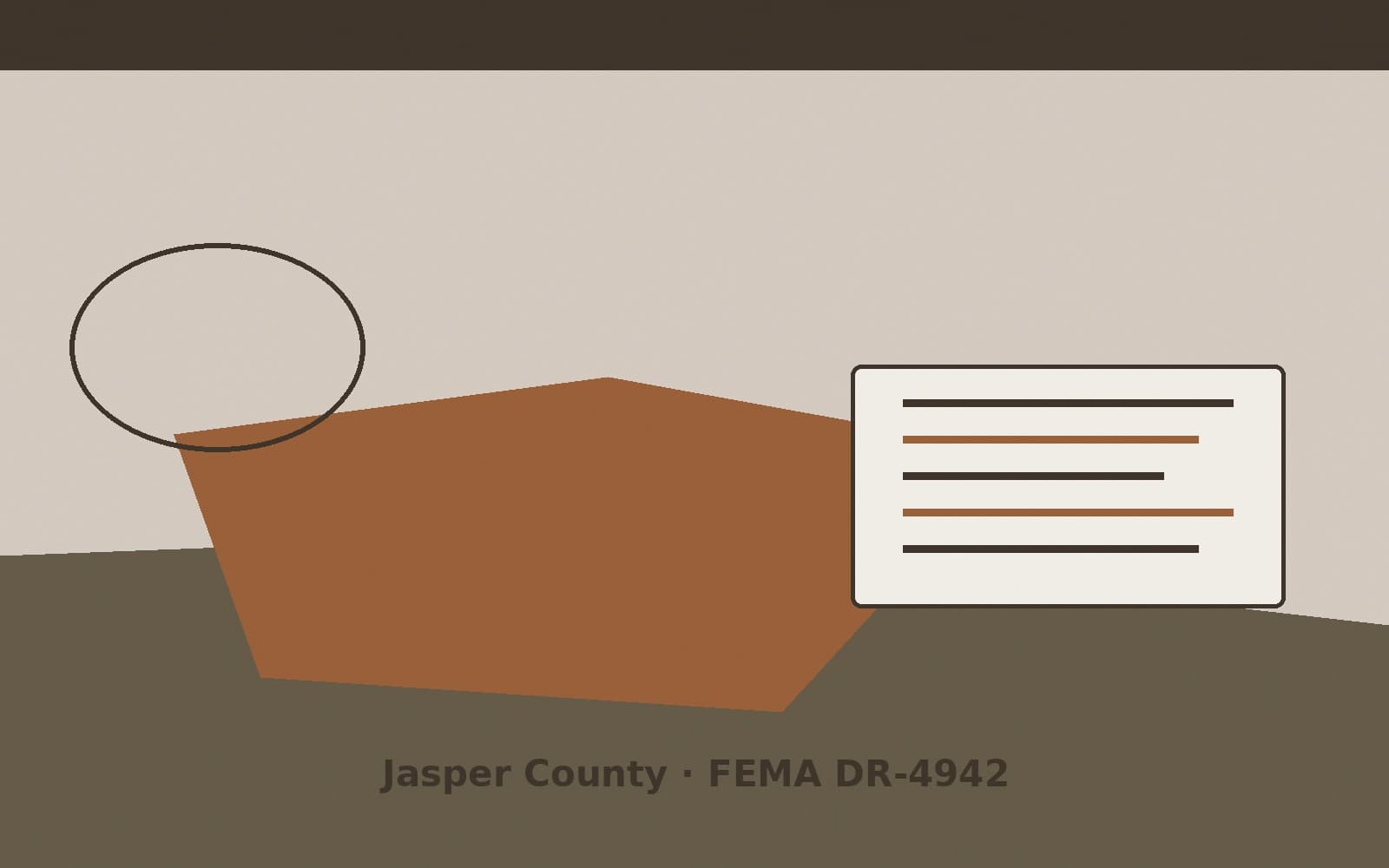 Public notice for Jasper County. On September 1, 2026, FEMA recorded a major disaster declaration DR-4942-IA that lists Jasper County as a designated area. FEMA titled the action "