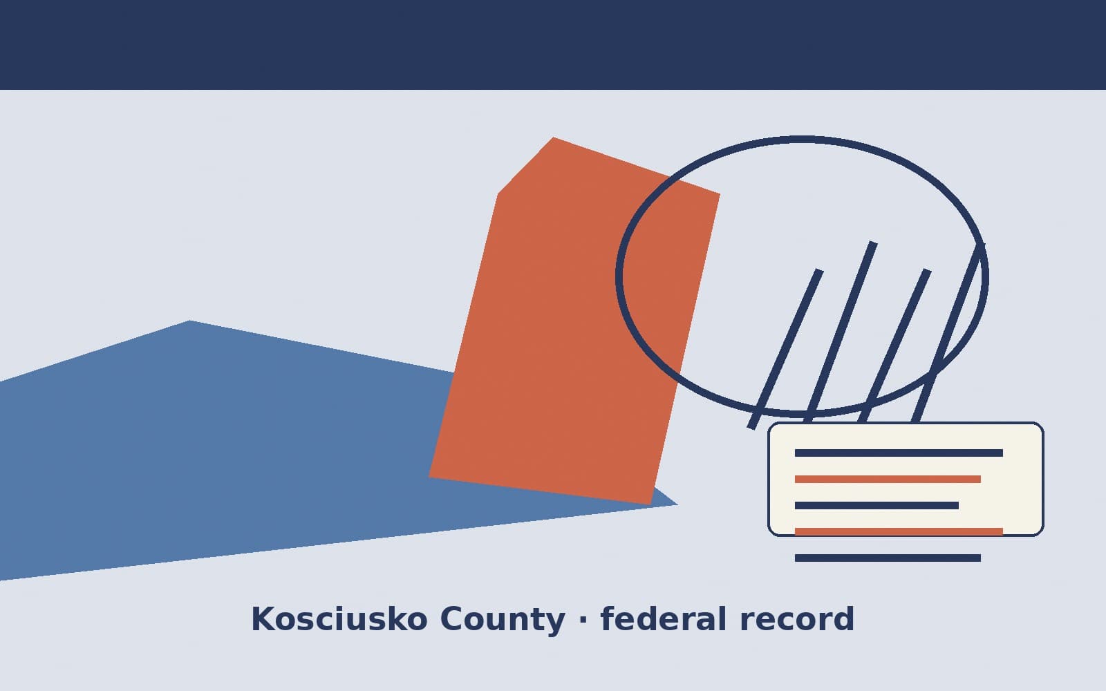 Public notice. Kosciusko County, Indiana, has a federal award on the public books. On September 23, 2026, the Department of Health and Human Services recorded a project grant of $2