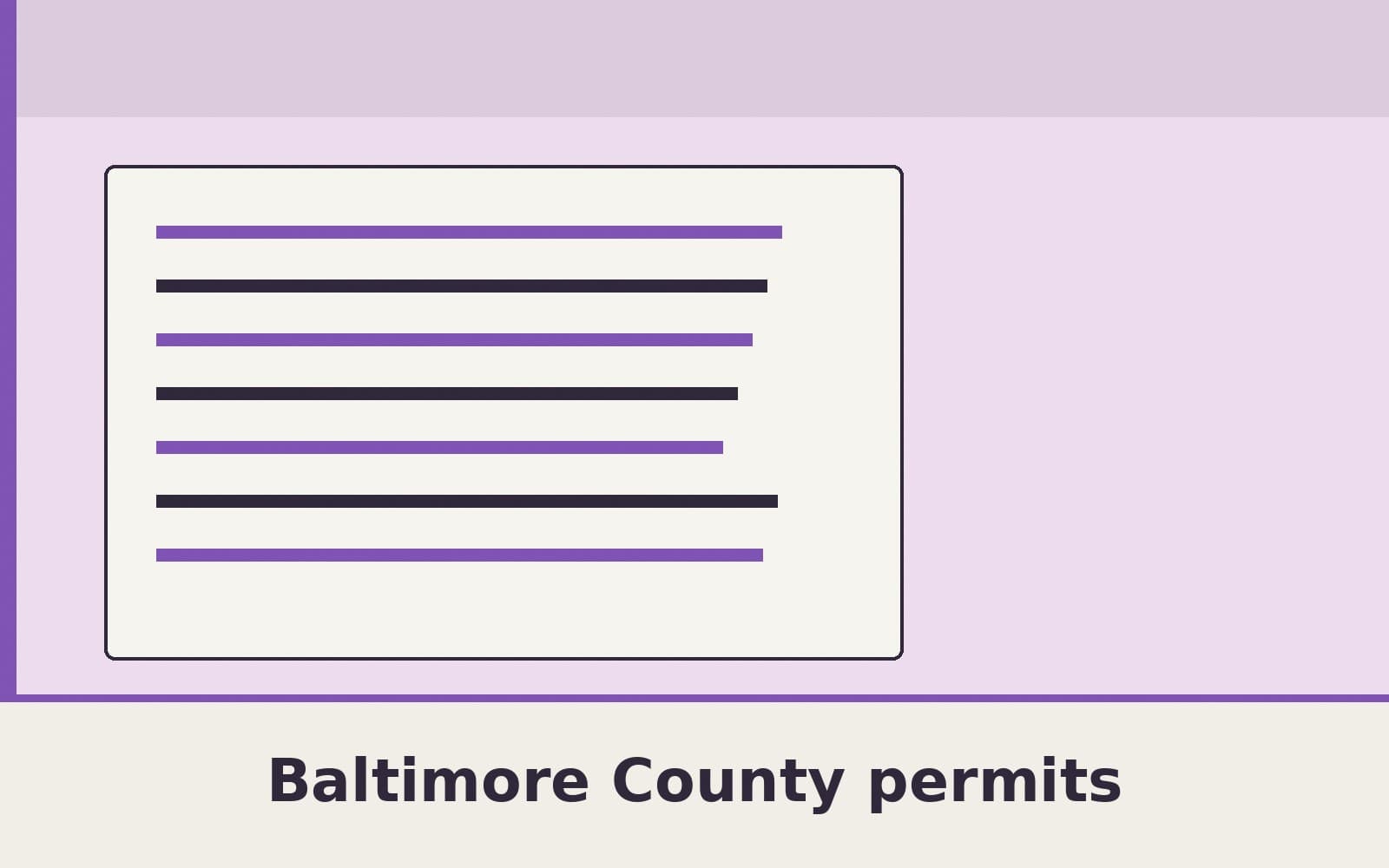 Public notice. Baltimore County's permits layer lists 257 permits with an issue date from September 27, 2026, through October 3, 2026. The newest issue date in that set is October