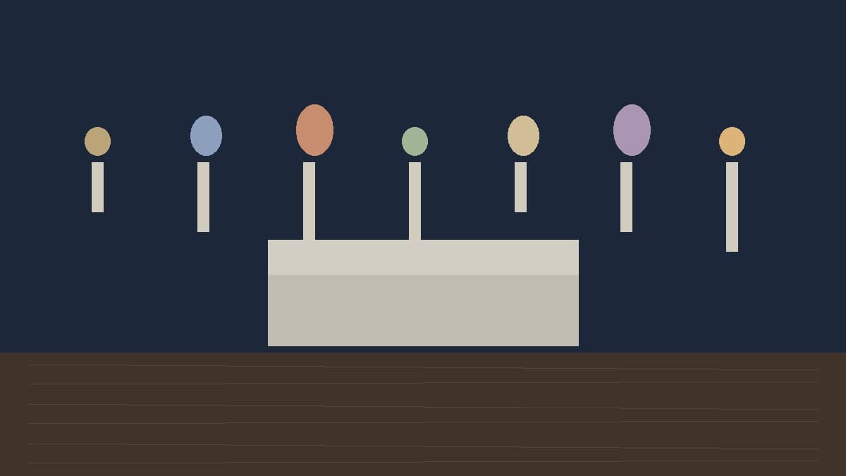 Abstract lights and a folded program. No portraits and no crash scene.