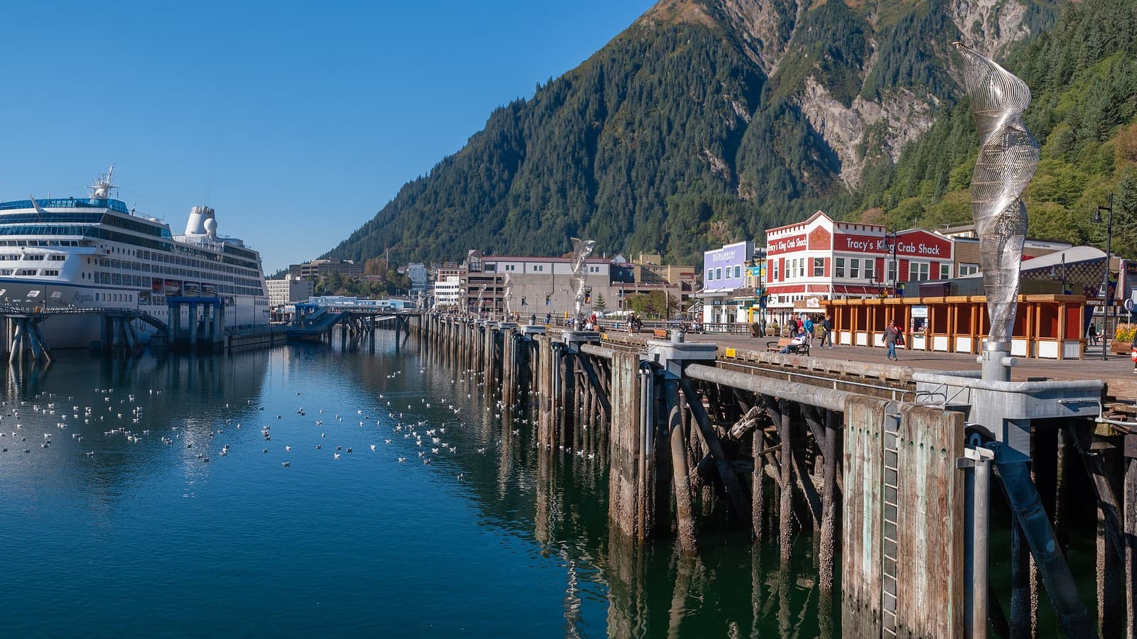 Downtown Juneau, Alaska, and its cruise ship docks on Gastineau Channel, September 2018 (file photo).